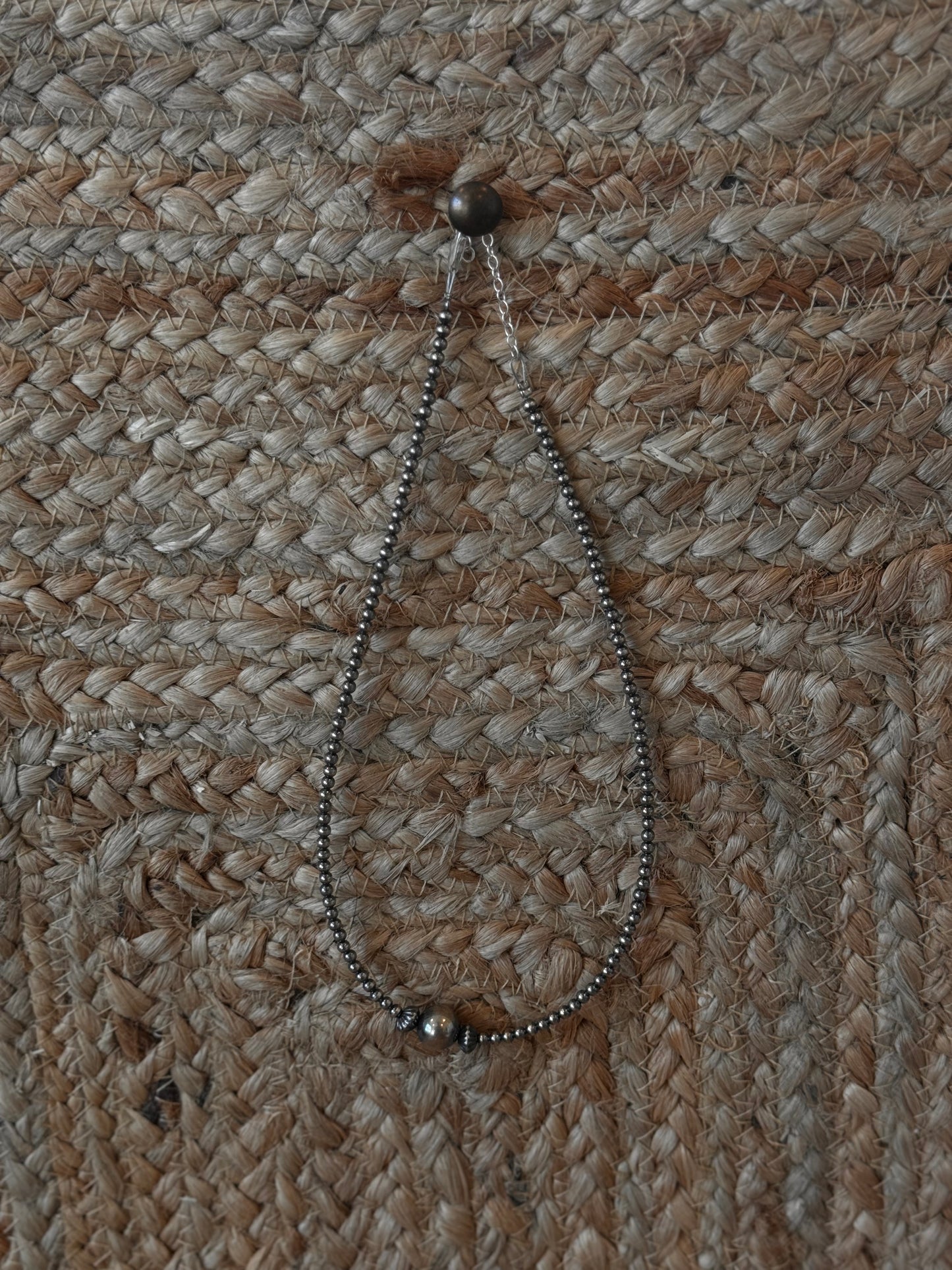 Graduated oxidized sterling silver Pearl necklace