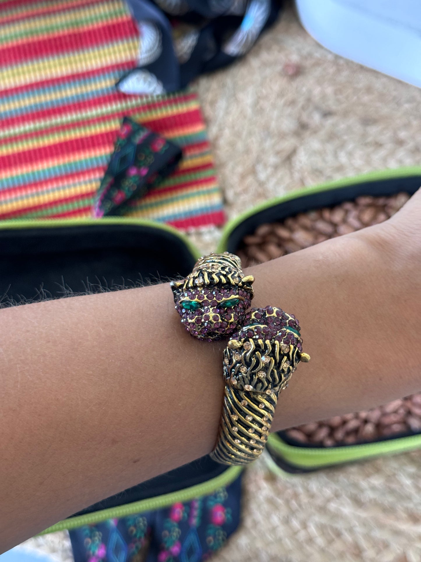 Rhinestone Tiger Bracelet