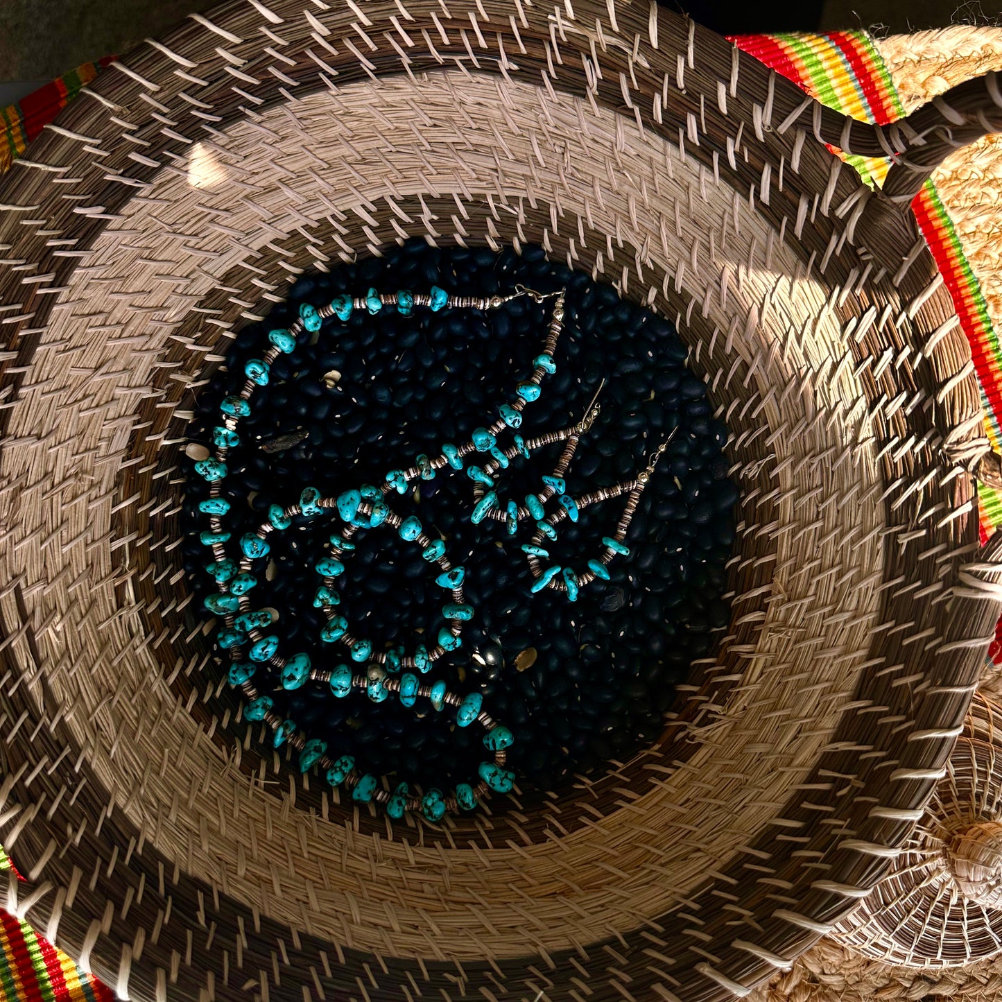 Native made heishi necklace & earrings set