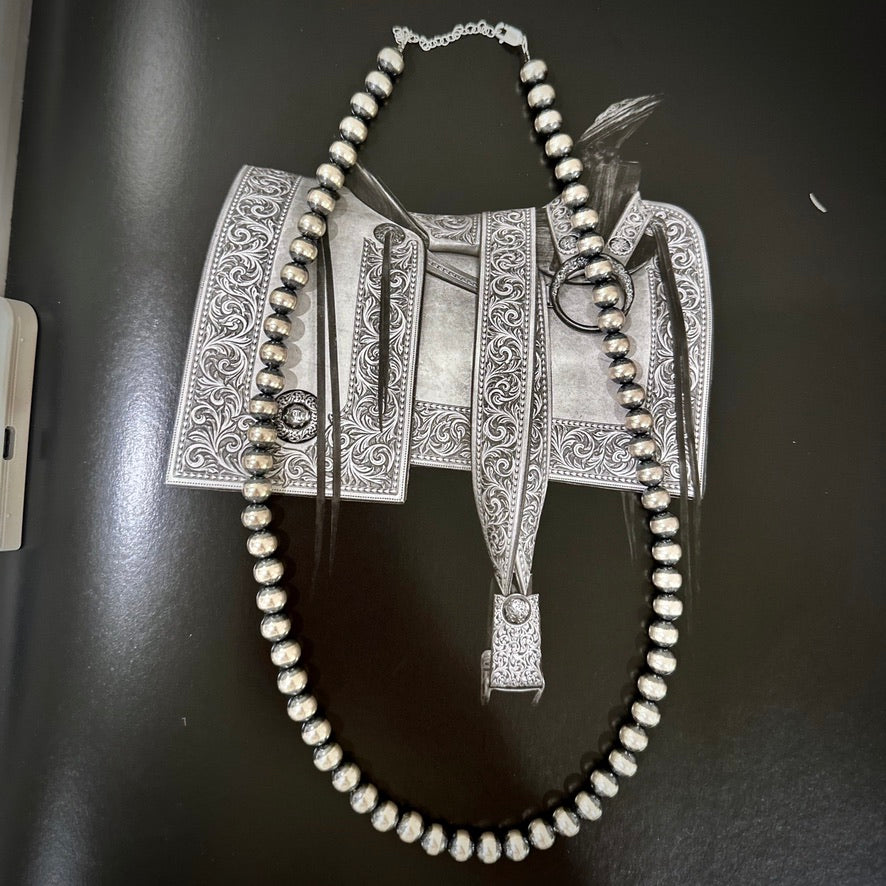 8 mm Sterling silver oxidized pearls