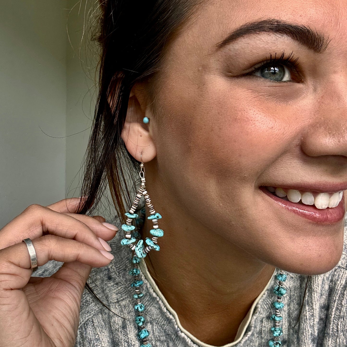 Native made heishi necklace & earrings set