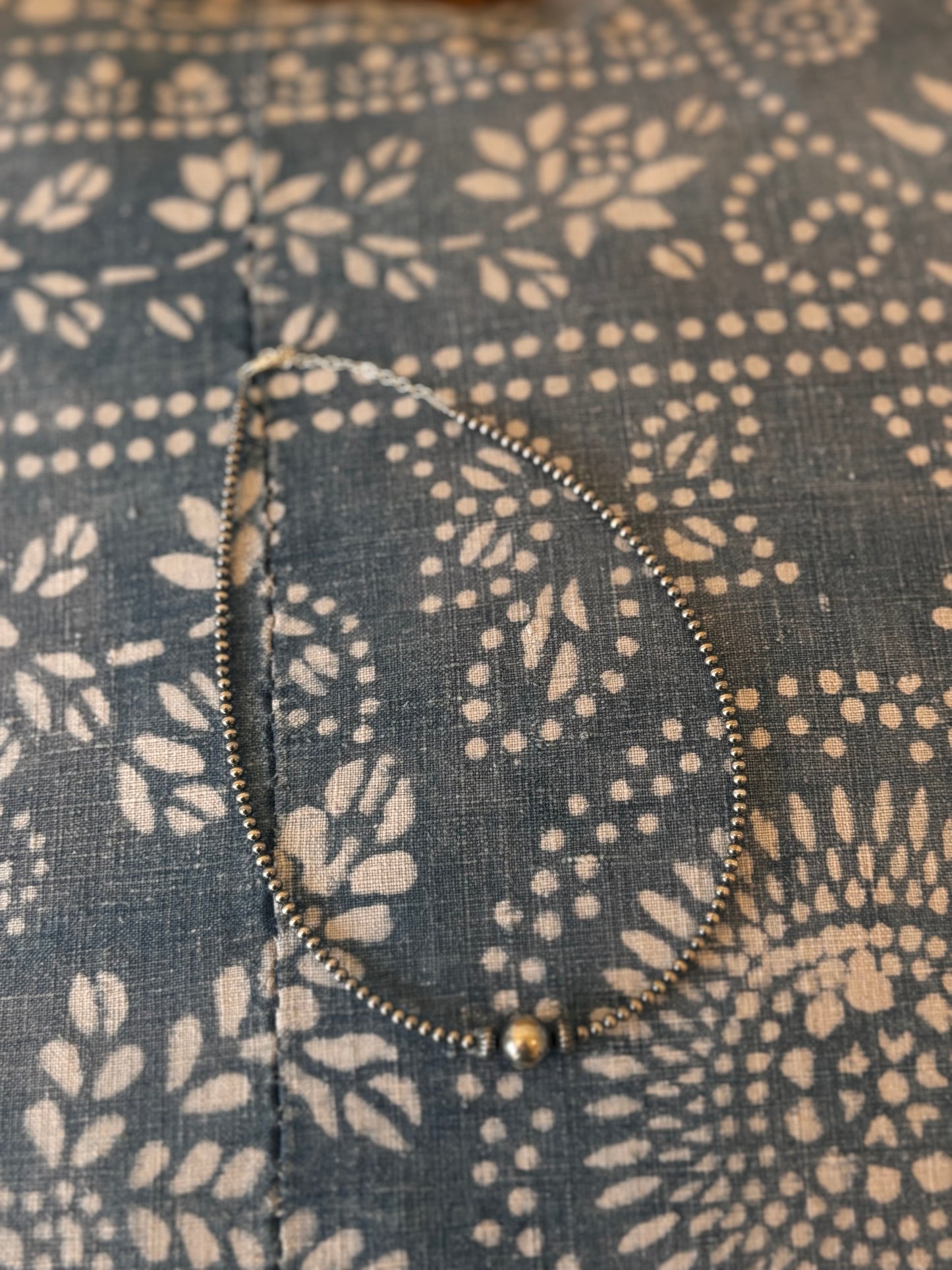 Graduated oxidized sterling silver Pearl necklace