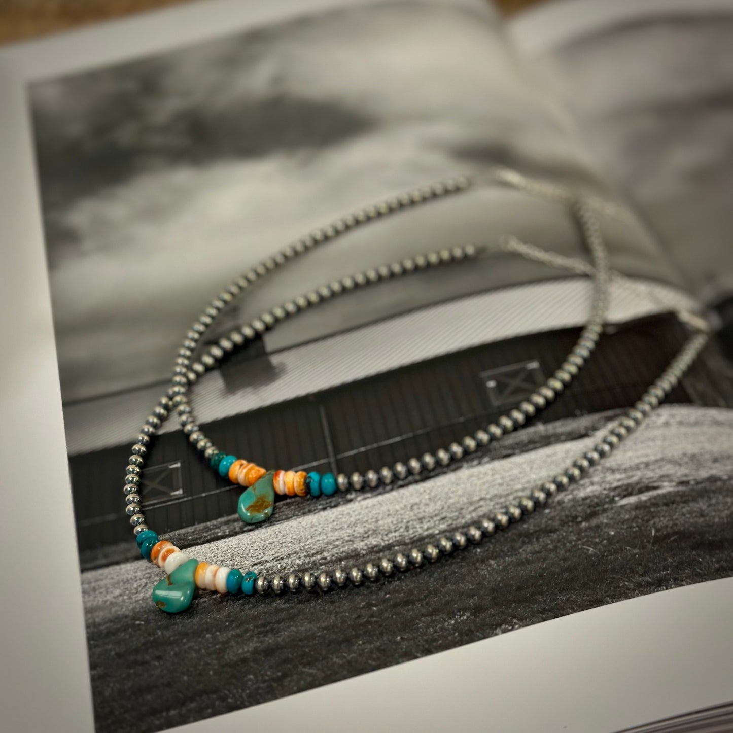 Sterling - Spiny and turquoise Necklace