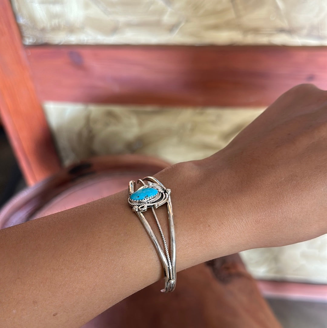 Sterling silver and turquoise cuff