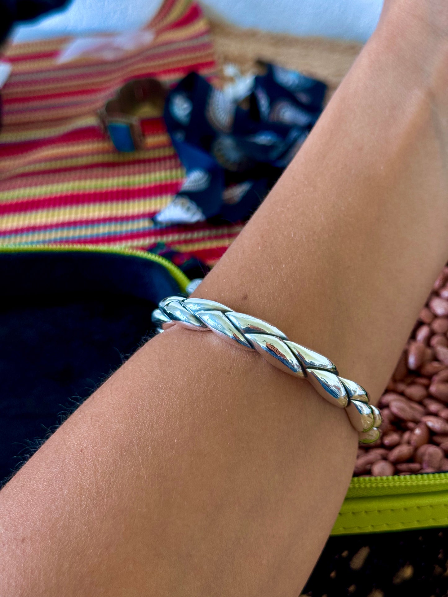 Braided Silver Bangle