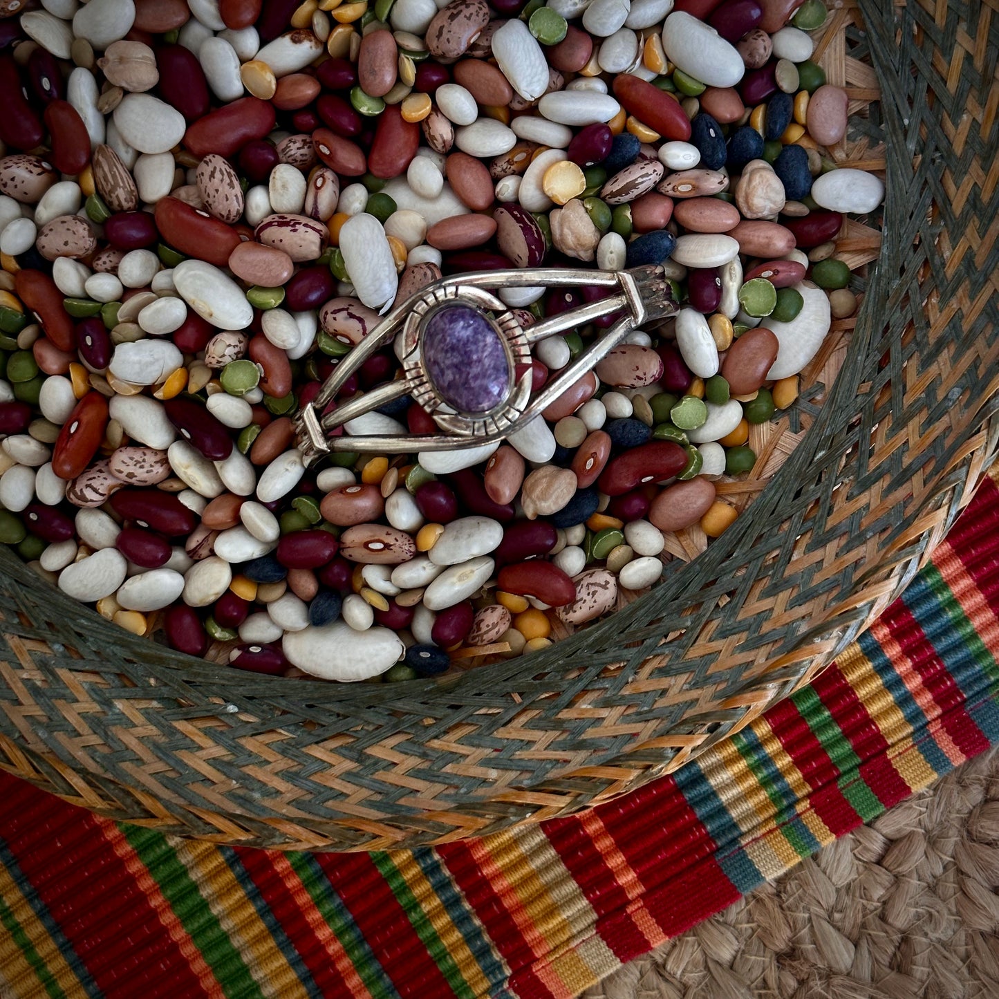 Charoite Sterling Silver Cuff Bracelet