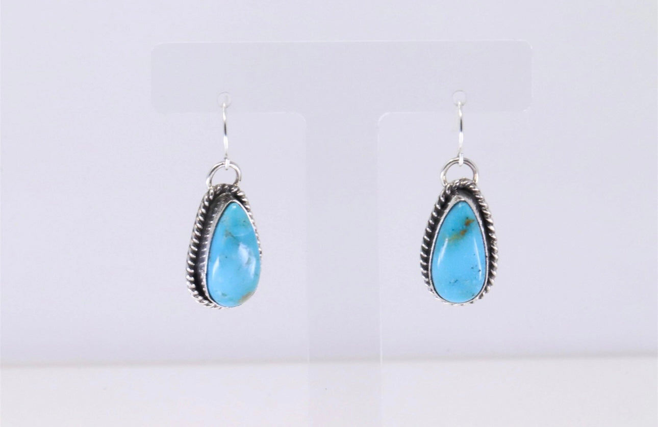 Sterling Silver Kingman Turquoise Dangling Earrings