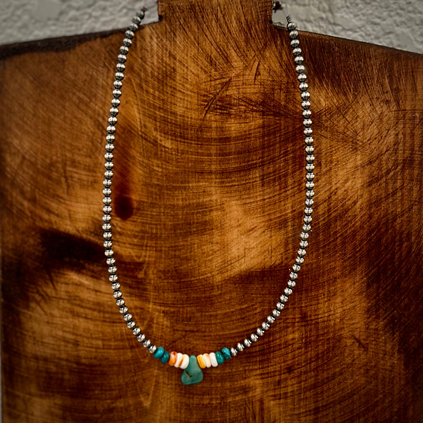 Sterling - Spiny and turquoise Necklace