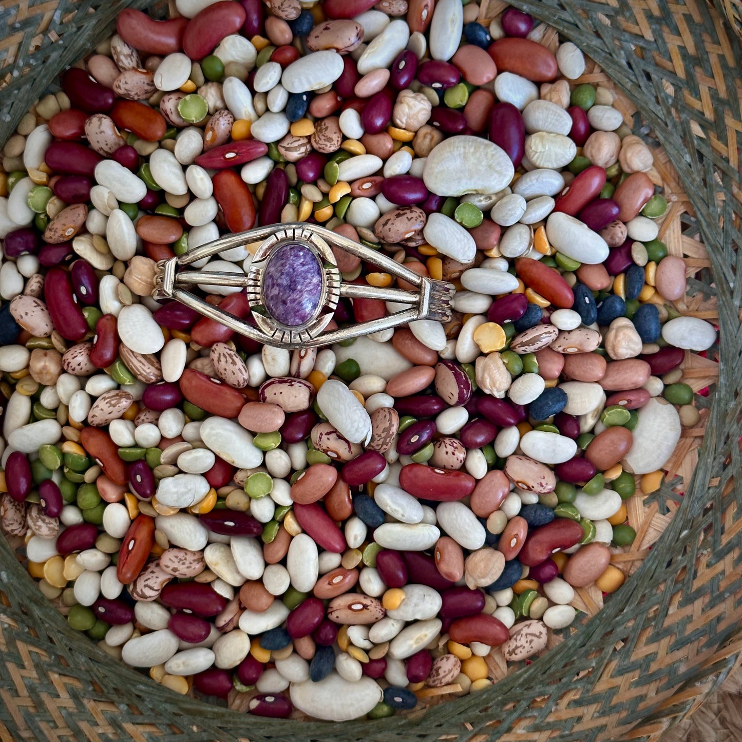 Charoite Sterling Silver Cuff Bracelet