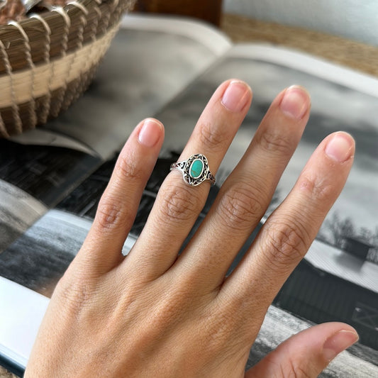 Silver And Turquoise Ring