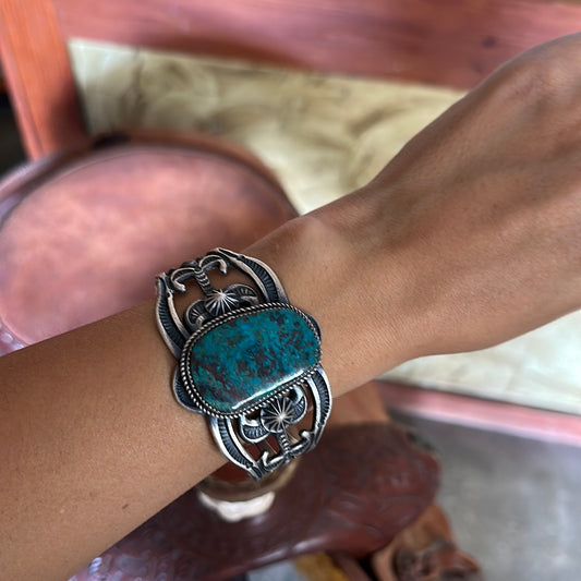 Turquoise and Silver Cuff