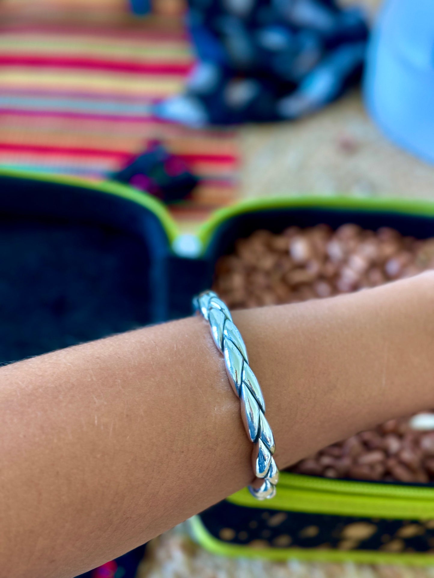 Braided Silver Bangle